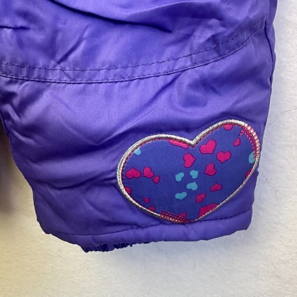 PACIFIC TRAIL Snow Pants 18 mth winter snow suit bib purple heart‎ detail - Picture 2 of 6